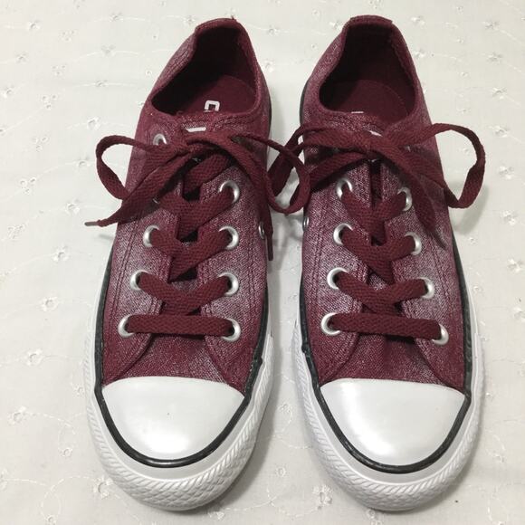 Converse All Star Chuck Taylor Ox Burgundy Washed Low Canvas Sneaker Women's 5 - Picture 2 of 10